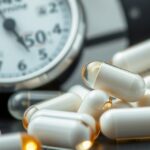 L-karnitínové kapsuly a tlakomer na stole