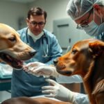 Veterinár podáva injekciu Imizol psom na liečbu babesiózy.