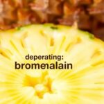 Ananásový plátok s textom bromelain na zníženie zápalu