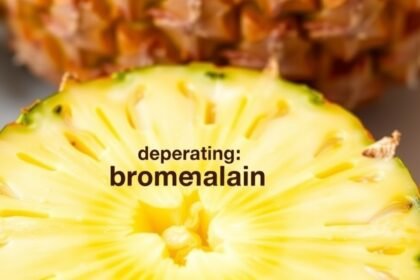 Ananásový plátok s textom bromelain na zníženie zápalu