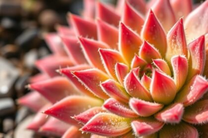 Ozdobná sukulentná rastlina netresk s červenými a zelenými listami.
