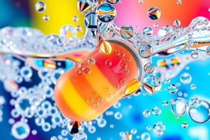 Šumivé vitamínové tablety vo vode s bublinkami