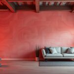 Inovatívna nástenná farba v modernom interiéri obývacej izby.