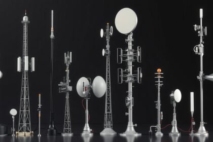 Rôzne typy antén využívané v telekomunikáciách