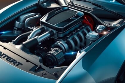 Detailný pohľad na päťvalcový motor v automobile