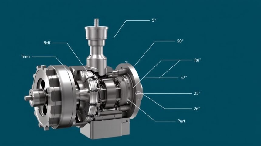 Detail štvortaktného Ottovho motora s technickými špecifikáciami