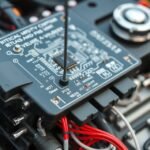 Detail motorovej riadiacej jednotky v moderne automobile