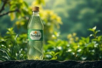 Fľaša minerálnej vody Peridot v prírodnom prostredí