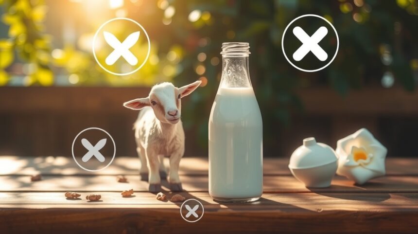 Kozie mlieko a caprína na drevenom stole s dekoráciami