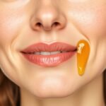 Žena s tekvicovým olejom na tvári, zdroj prirodzenej krásy.