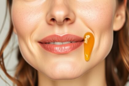 Žena s tekvicovým olejom na tvári, zdroj prirodzenej krásy.