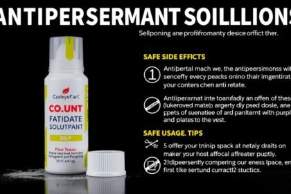 Antiperspirant with information about side effects and usage.