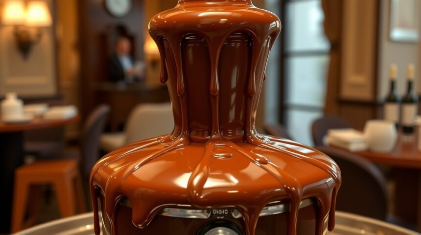 Dokonalá čokoládová fontána s tekutou čokoládou