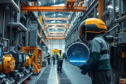 Pracovník s technológiou Thumper v priemyselnom prostredí