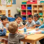 Deti v homogénnej materskej skupine sa zapájajú do vzdelávacích aktivít.