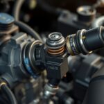 Detail of a fuel injector in an automotive engine for optimal performance