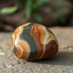 Kameň minerál s energetickými vlastnosťami na pozadí prírody