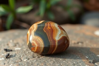 Kameň minerál s energetickými vlastnosťami na pozadí prírody