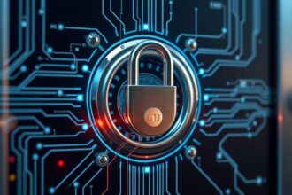 Elektromagnetický zámok s technológiou na bezpečnostnom systéme.