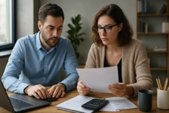 Dvojica profesionálov pracuje na analýze finančných dokumentov