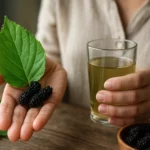 Morušové listy, bobule a čaj s liečivými vlastnosťami.