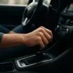 Ruka na automatickej prevodovke v automobile