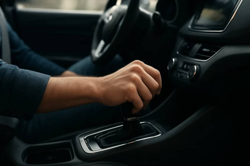 Ruka na automatickej prevodovke v automobile