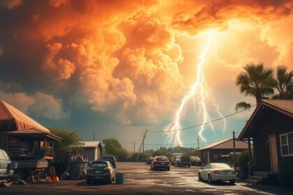 Silné búrky a horúčavy nad mestskou krajinou