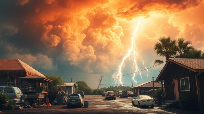 Silné búrky a horúčavy nad mestskou krajinou