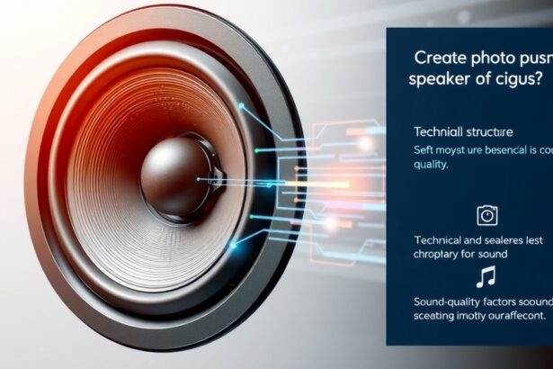 Dynamický reproduktor s detailmi technickej konštrukcie.