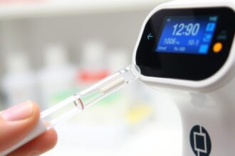 Alkoholový tester merajúci hladinu etanolu v dychu.