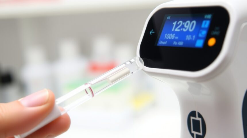 Alkoholový tester merajúci hladinu etanolu v dychu.