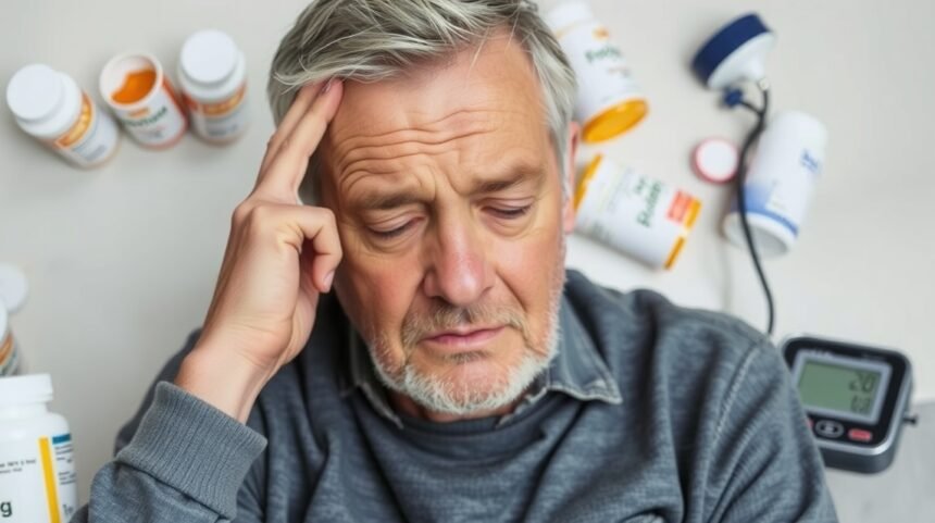 Muž s problémami spôsobenými liekmi na zníženie krvného tlaku