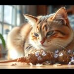 Mačka skúma valeriánu a kvety v domácom prostredí