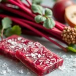 Sladidlo vyrobené z krumpľového cukru s prísadami ako rebarbora a jahody.