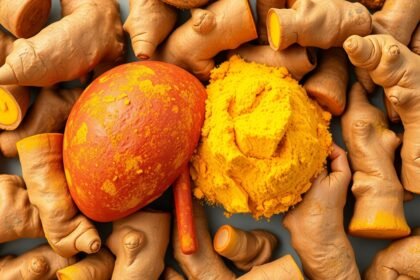 Kurkuma a čerstvé kurkumové korene pre zdravie pečene