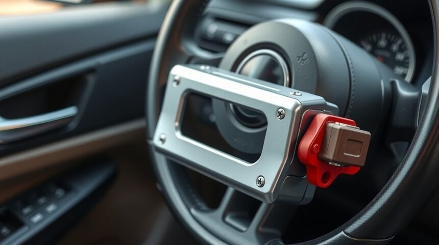 Zámok volantu na riadení auta pre zvýšenie bezpečnosti
