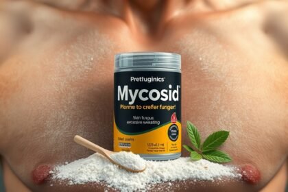 Mycosid prášok na boj proti plesniam a poteniu na pokožke.