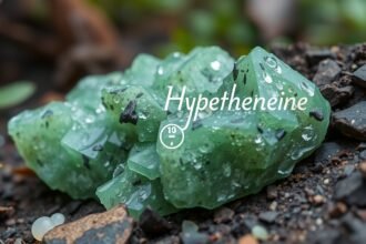 Dve kryštály hypersténu s vodou na povrchu v prírode