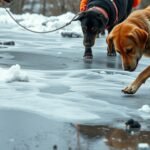 Psy na snehu hľadajú nebezpečné látky, vrátane nemrznúcej zmesi.