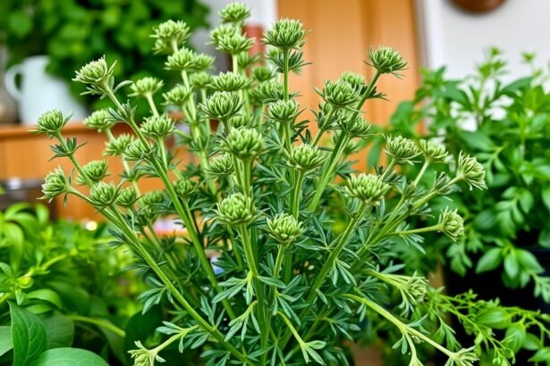 Čerstvý estragón s rôznymi bylinkami v pozadí