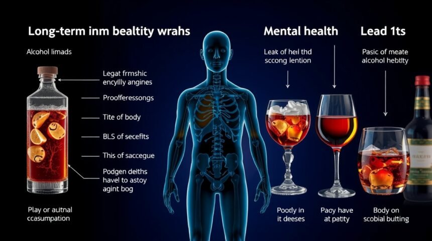 Vplyv dlhodobej konzumácie alkoholu na telo a duševné zdravie.