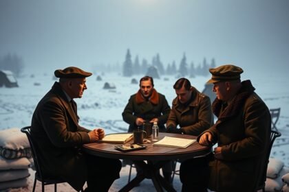 Švédski vojenskí lídri diskutujú o stratégii počas druhej svetovej vojny.