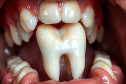 Pohľad na zuby múdrosti v ústnej dutine