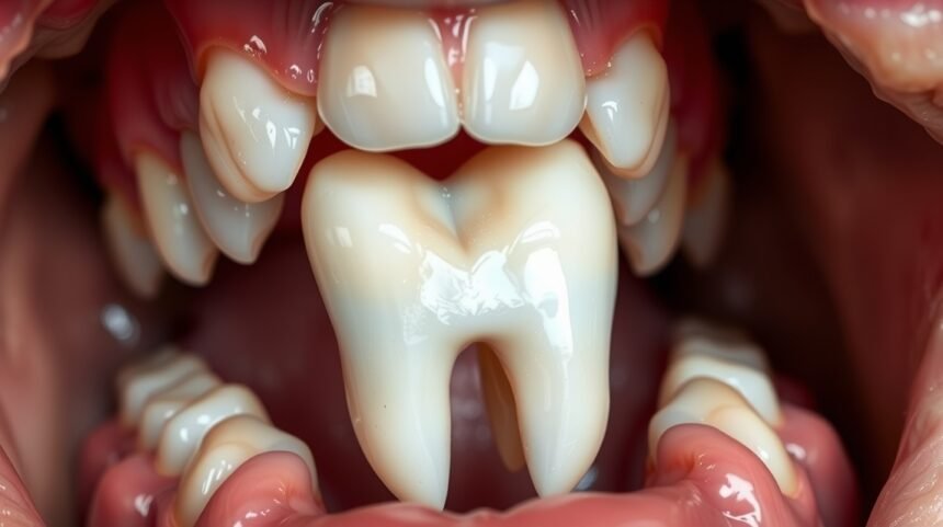 Pohľad na zuby múdrosti v ústnej dutine