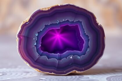 Fialový achát s energetickými účinkami a duševnou harmóniou