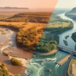 Rôzne ekosystémy riek s výraznými environmentálnymi zmenami.