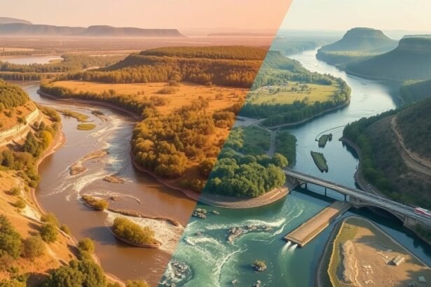 Rôzne ekosystémy riek s výraznými environmentálnymi zmenami.