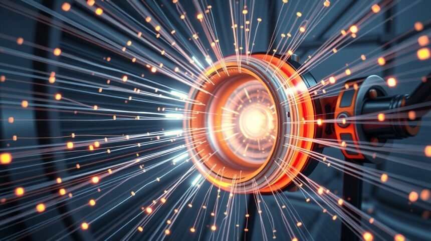 Detail magnetrónu generujúceho mikrovlnnú energiu