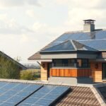 Dom s fotovoltaickými panelmi a slnečným komínom